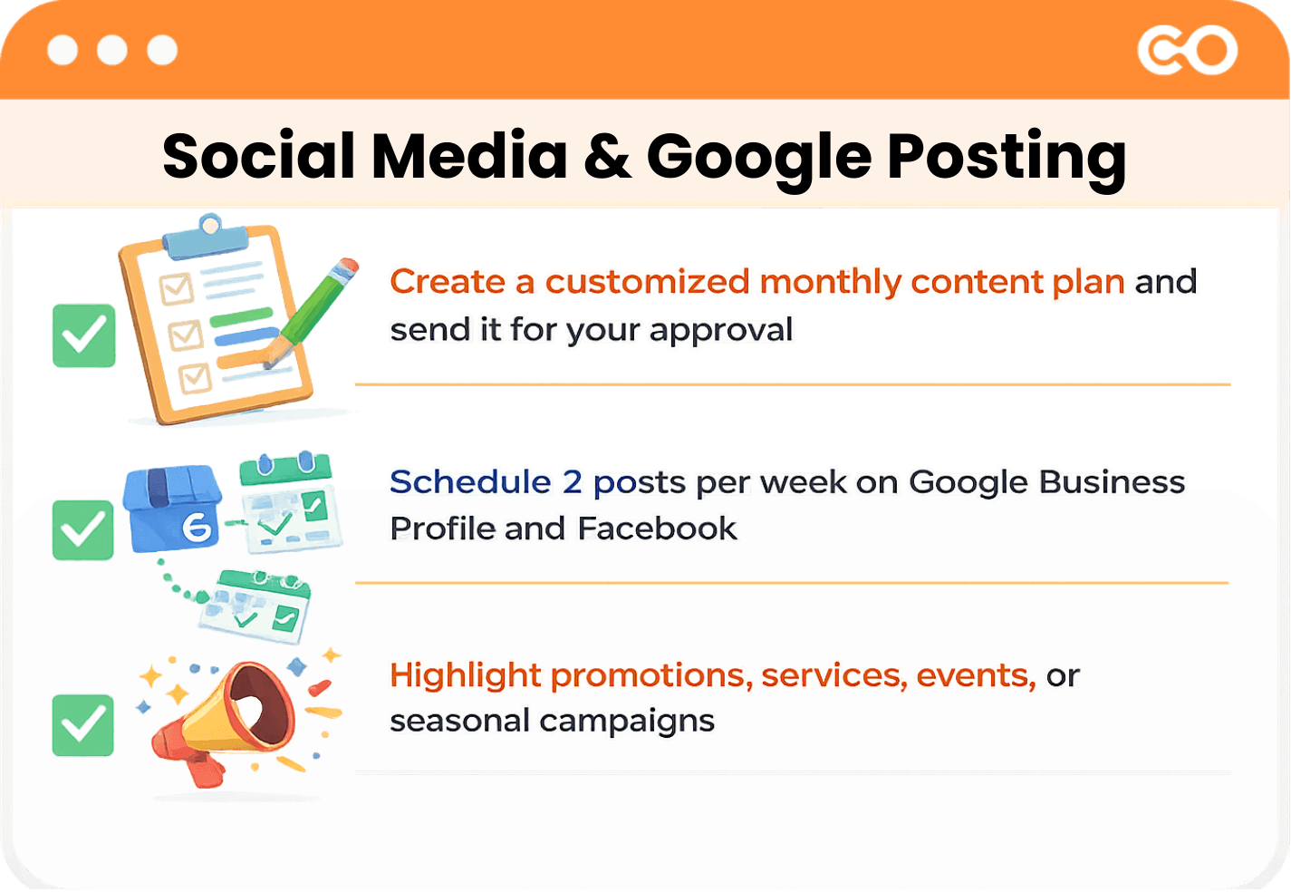 Social media and Google posting